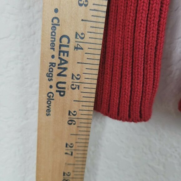 Banana Republic Medium Cardigan Sweater Red Gold Buttons Turtleneck Holidays - Picture 5 of 9